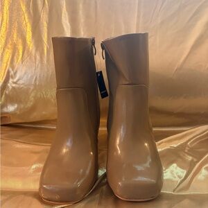 torrid Taupe Square-Toe Mid-Calf Ankle Boots